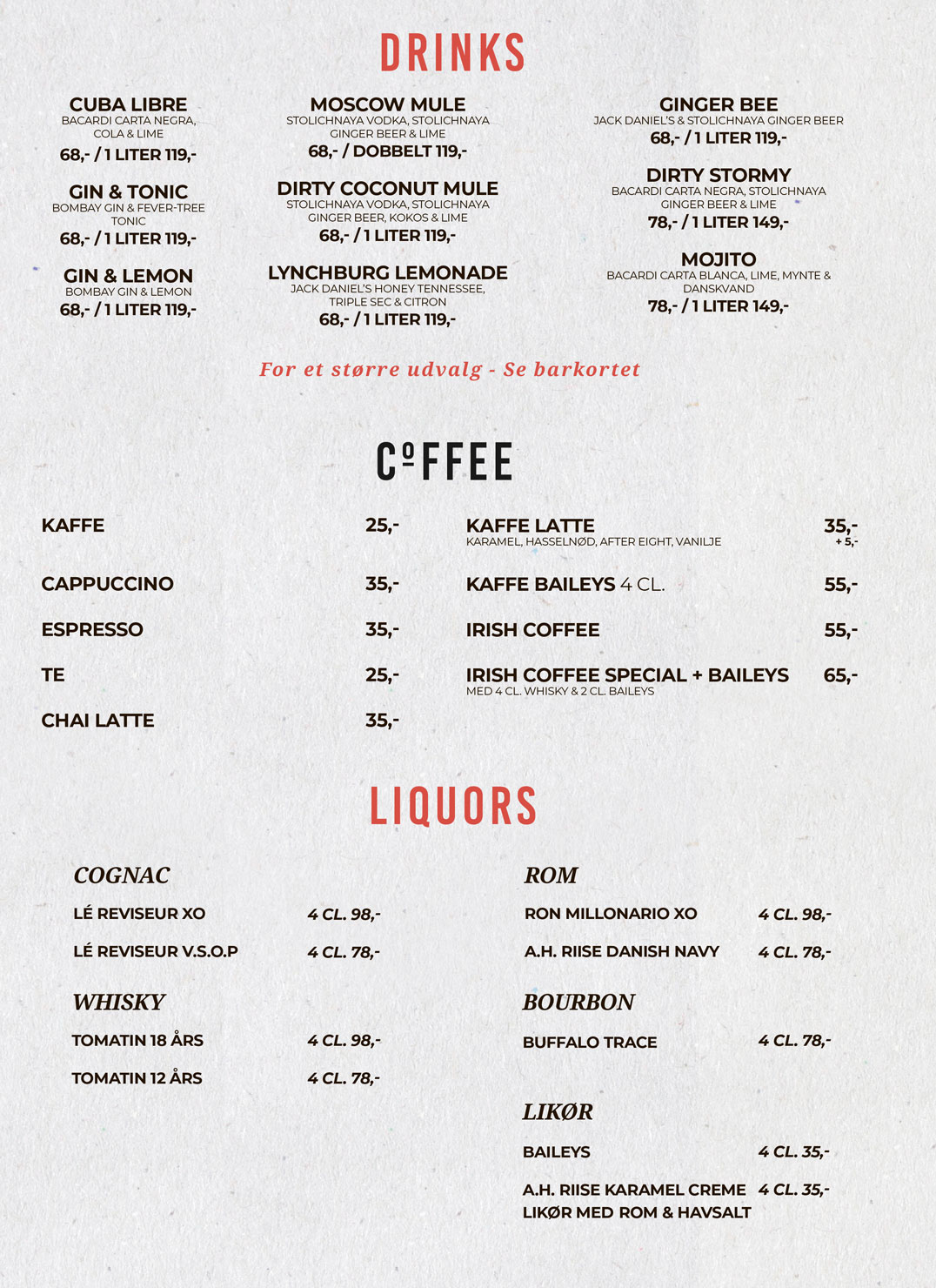 Menu: Drinks, Coffee & Liquors menu-drinks